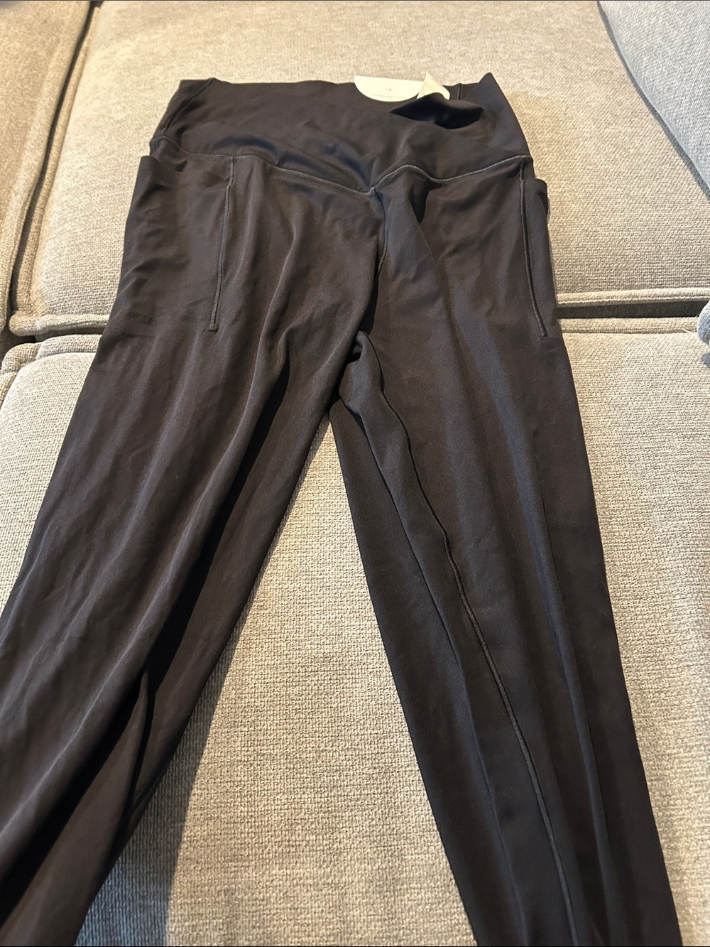 aerie crossover  Black High-Waist Leggings with Side Pockets